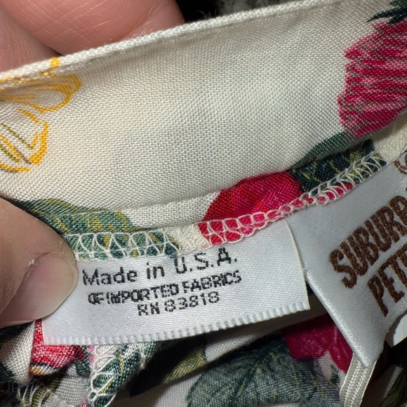 Vintage floral skirt red white green yellow size 14P cottage‎ fairy coquette - Picture 5 of 12